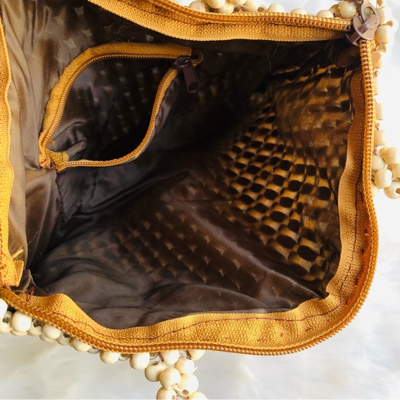 Vintage Artisan Wooden Beaded Bag - Picture 9 of 13